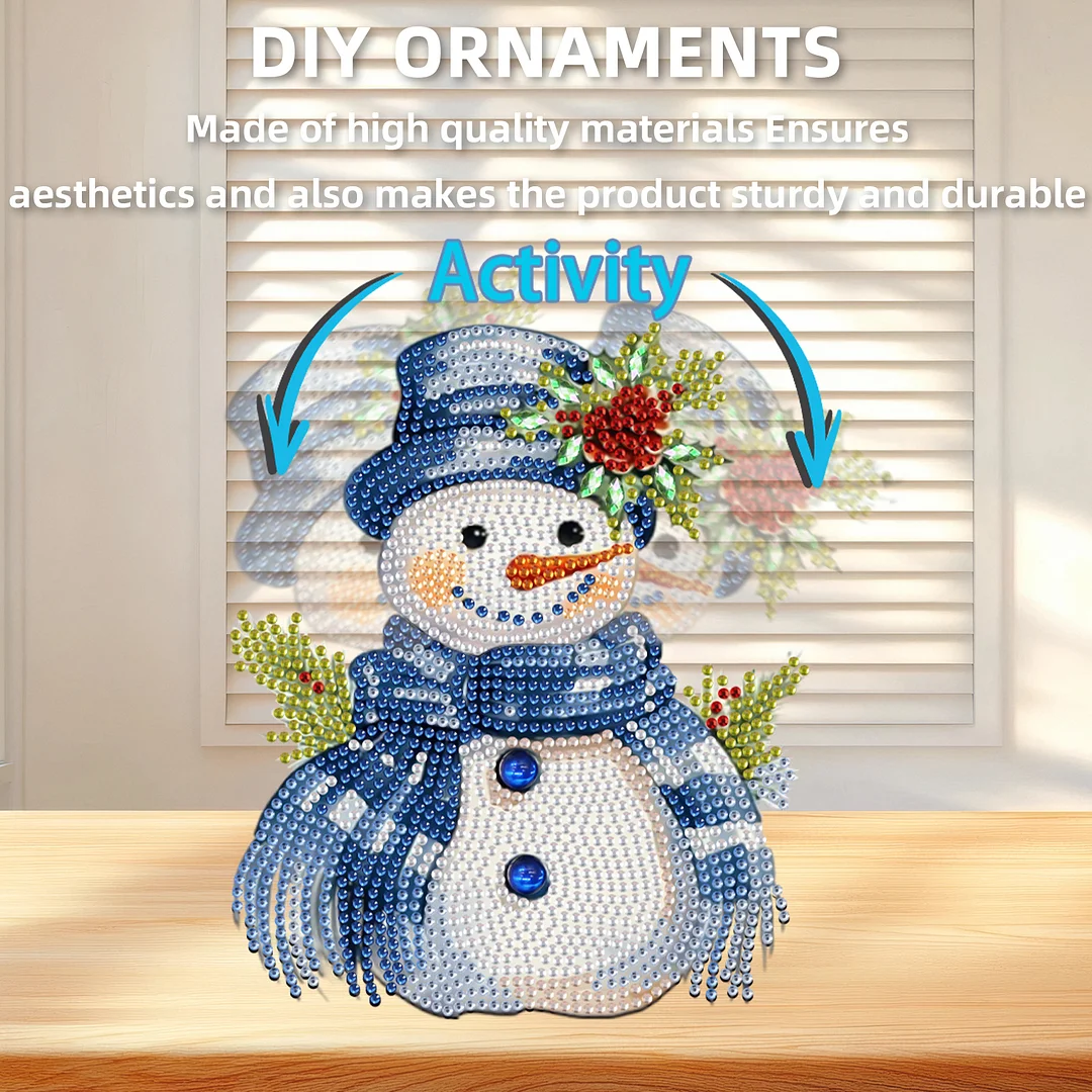 Snowman DIY Acrylic Shaking Head 5D DIY Diamond Art Tabletop Ornament Home Decor