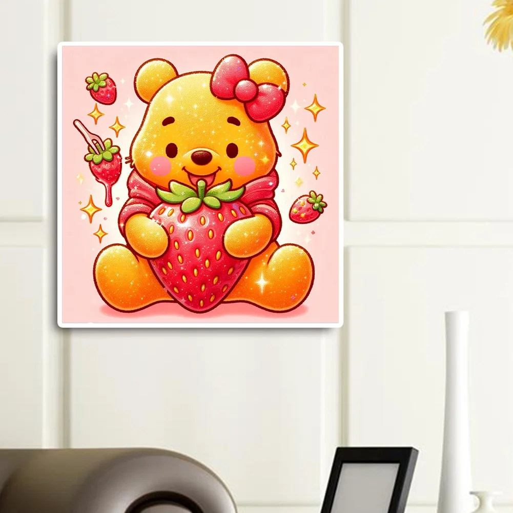 Full Round Diamond Painting 30*30cm - Winnie The Pooh And Strawberry