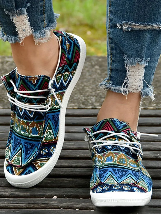 Vintage Ethnic Canvas Shoes
