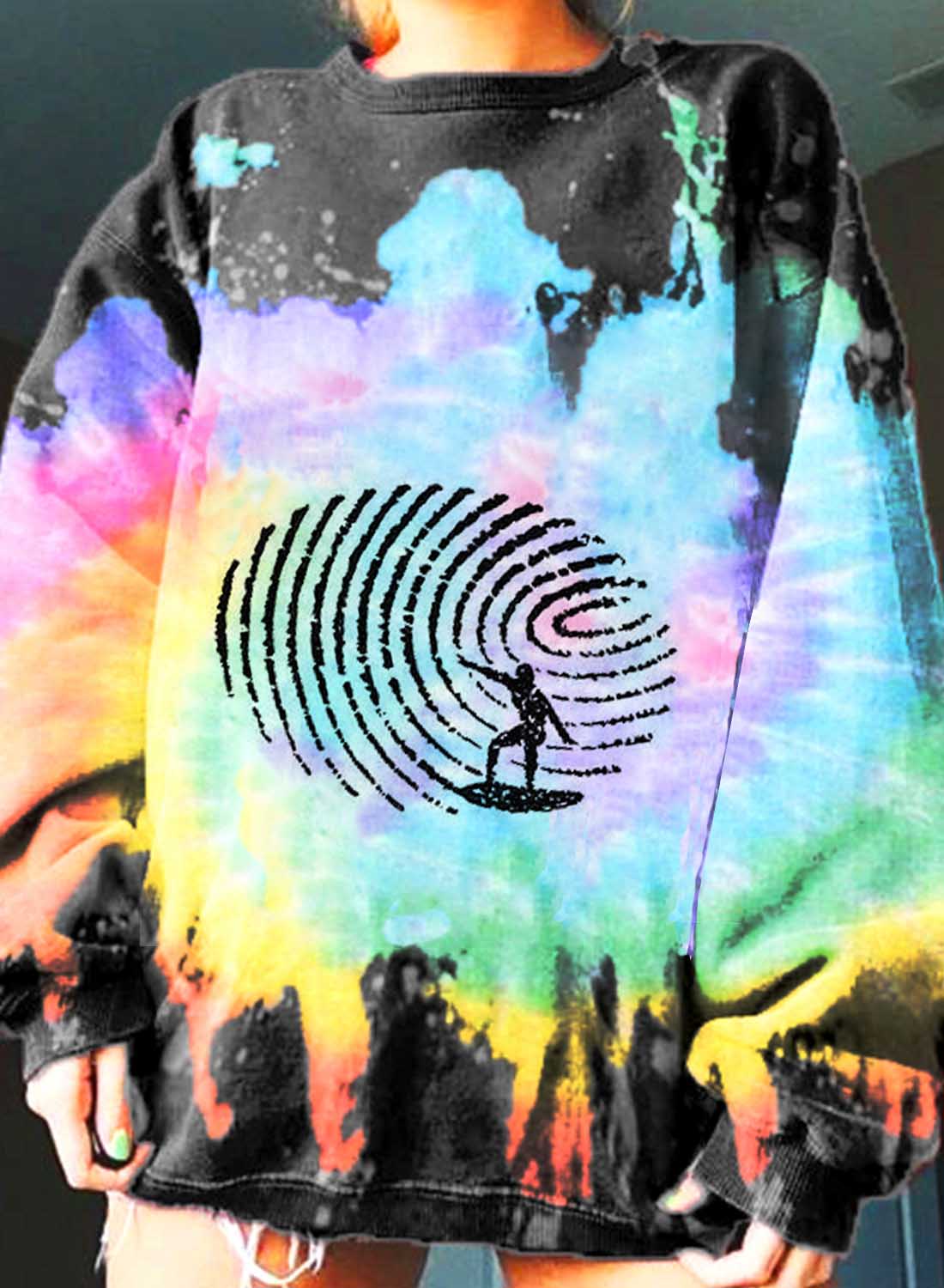 tie dye lightweight sweatshirt