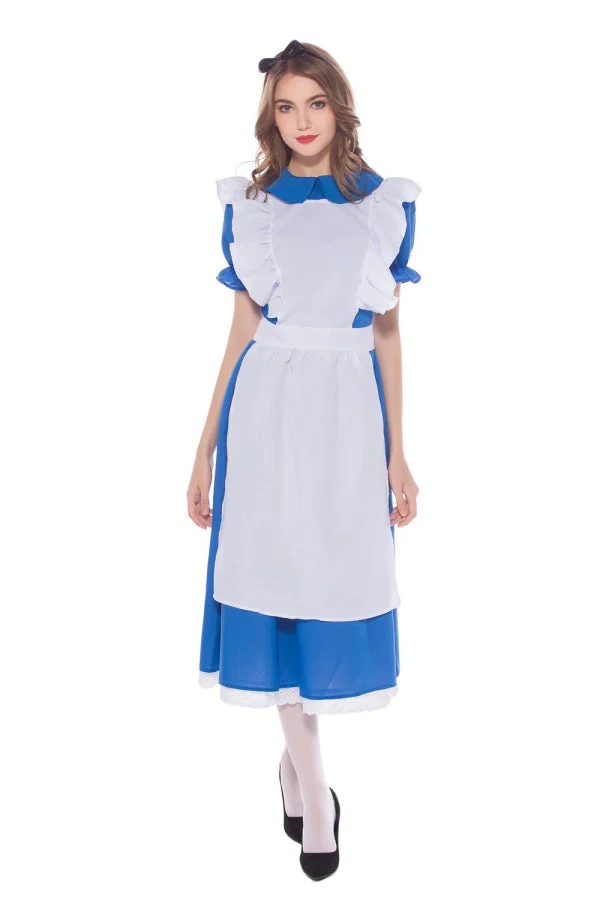 Halloween Maid Adult Costume With Apron-elleschic