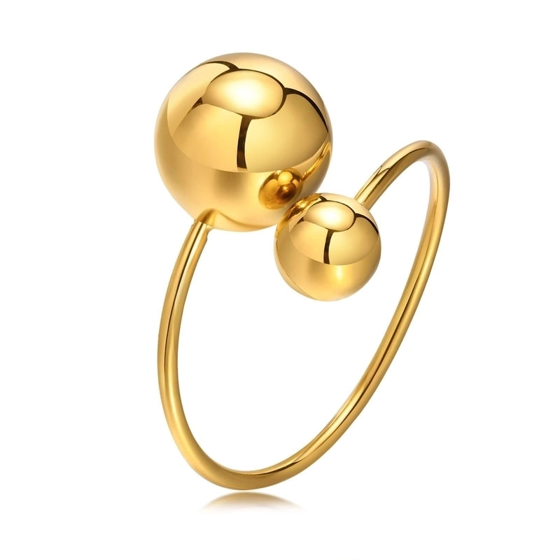 Rock Streetwear Cool Style Geometric Ball 304 Stainless Steel 18K Gold Plated Open Rings