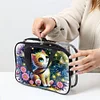 Trousse de maquillage en strass art de bricolage chaton en pvc transparent cadeau