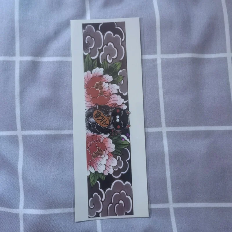 Waterproof Flower Arm Temporary Tattoo Sticker Chinese Wind Arm Ring Wave Art Dec Fake Tattoo Men Women Foot Ring Tattoo Sticker