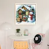 Christmas Cottage-11CT Stamped Cross Stitch 45*45cm/17.72*17.72in