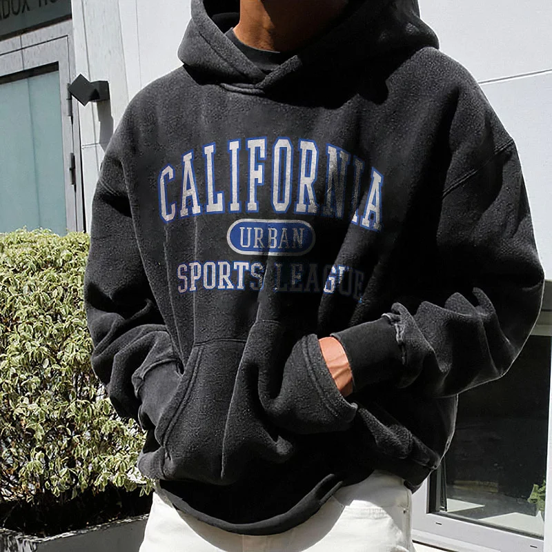 California Urban Sports League Printed Men Casual Printed Hoodie