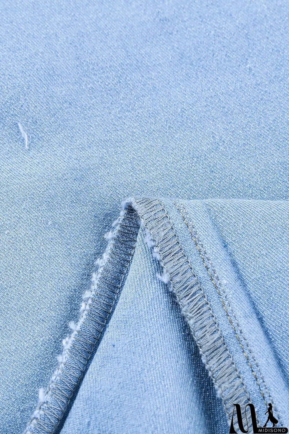 MidiSono - Blank Apparel - Light Blue Washed Ripped Jeans