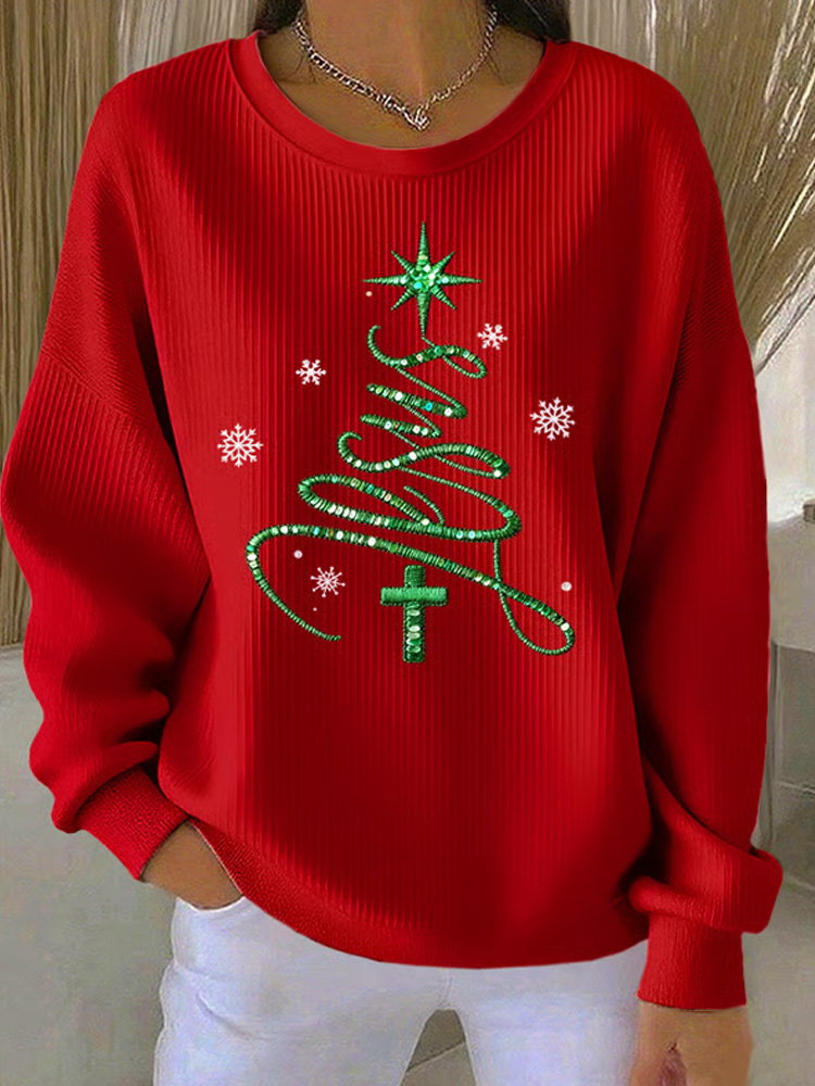 Women's Casual Faith Christmas Sweatshirt wearshes