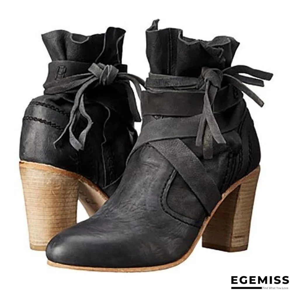 Chunky Heel Martin Boots Outdoor Ankle Boots | EGEMISS