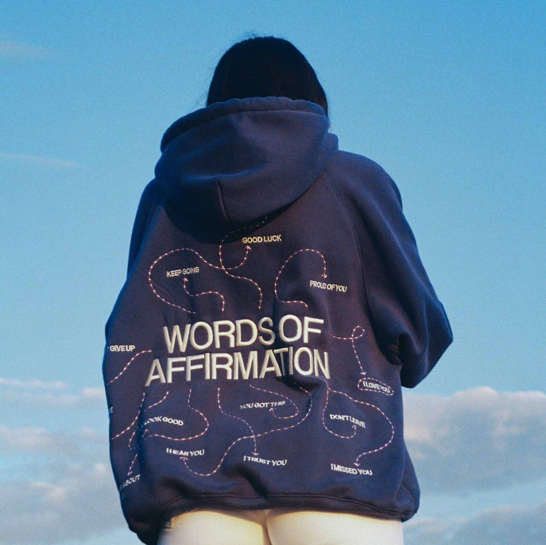 Women's Vintage Words Of Affirmation Oversized Long Sleeve Hoodie