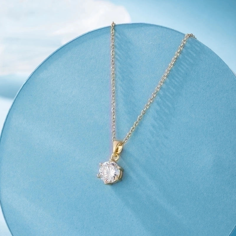 Stainless Steel Titanium Steel 18K Gold Plated Elegant Plating Inlay Cross Heart Shape Flower Zircon Pendant Necklace