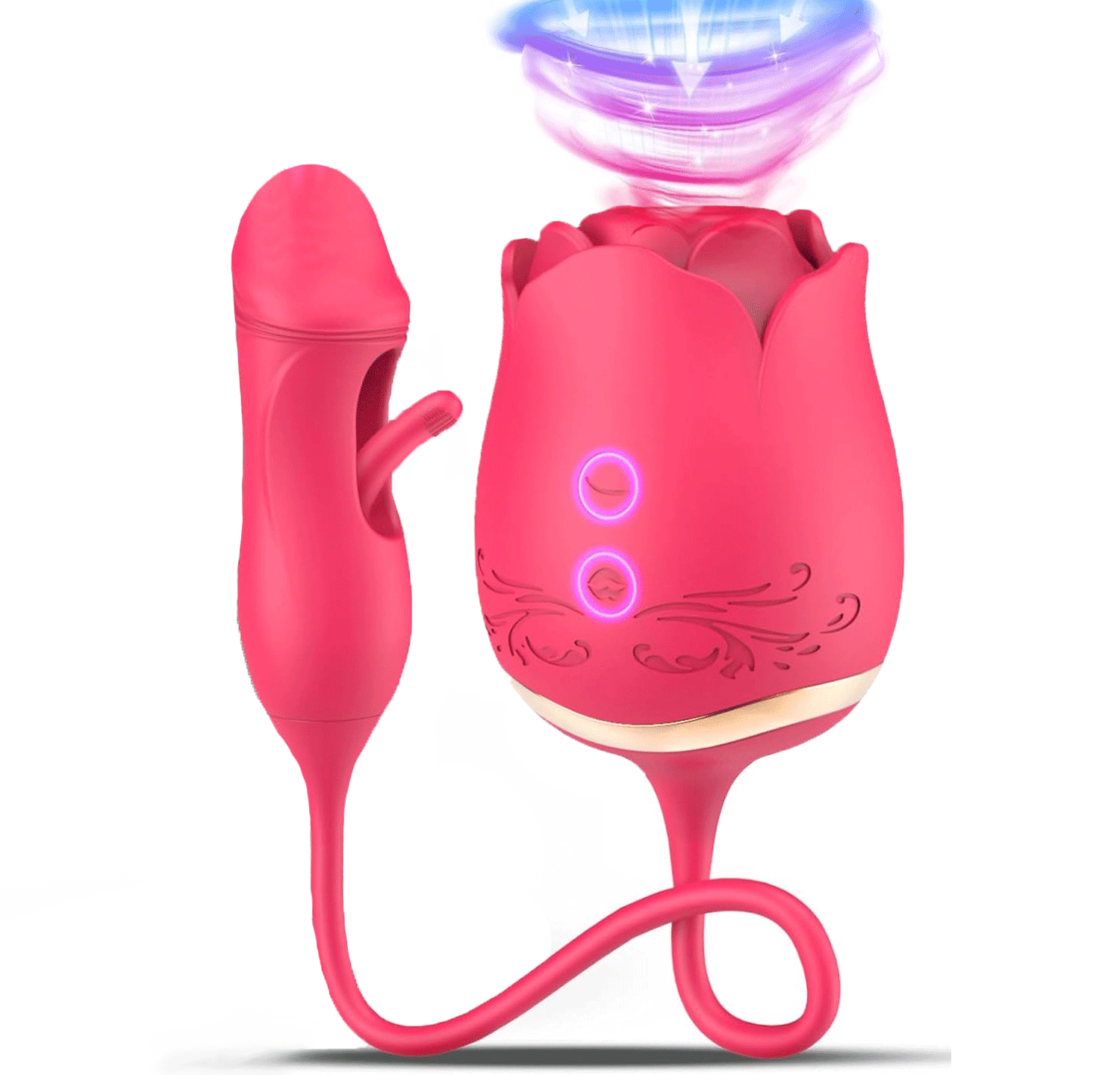 Petal - Rose Suction Vibrator 10 Suction & 10 Flapping Modes G Spot Dildo For Women By Rose Toy