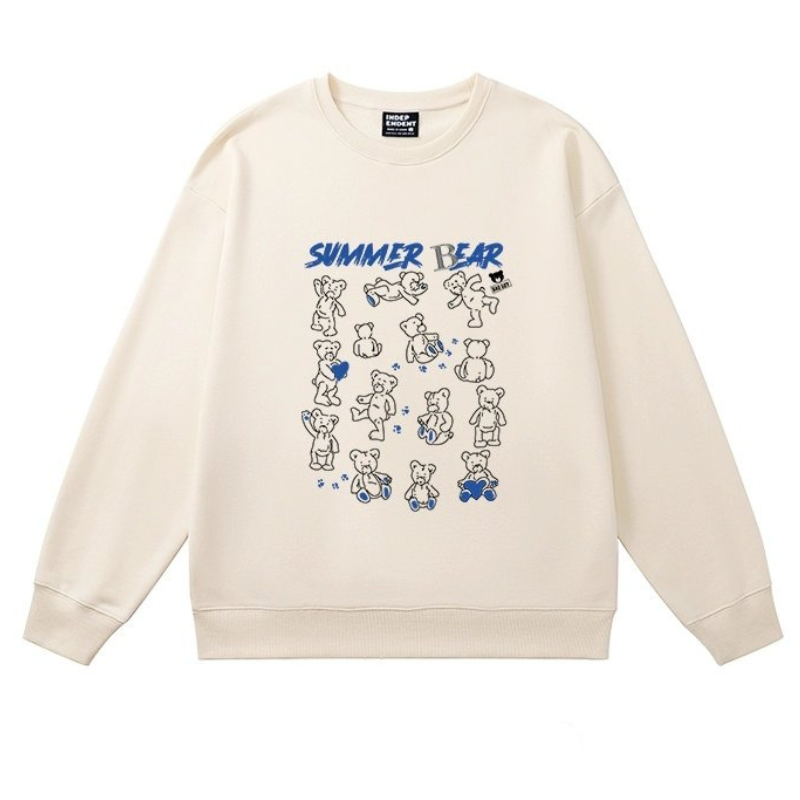 Women Summer Bear Print Sweatshirt