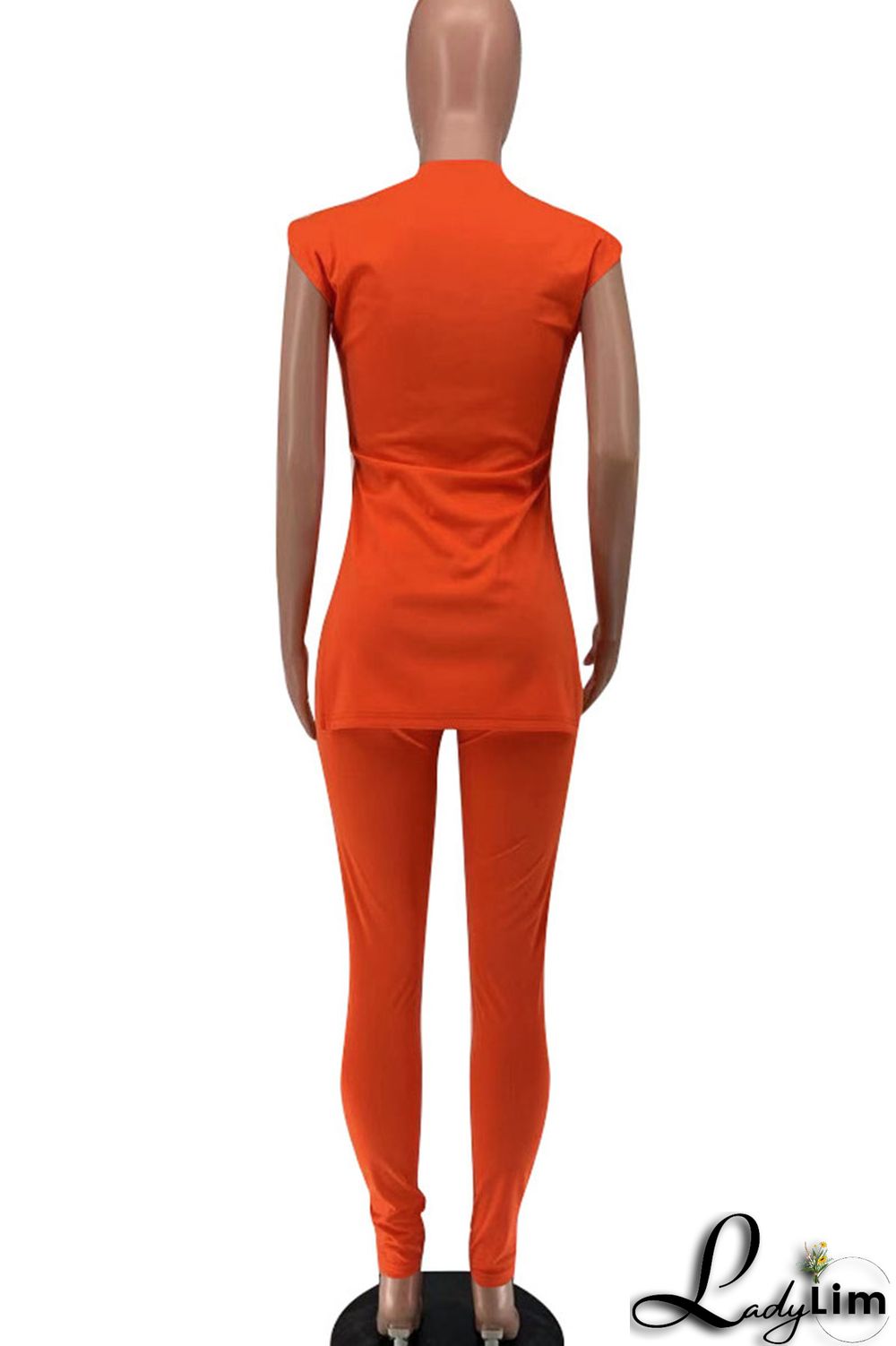 Green Sexy Print Split Joint Slit O Neck Sleeveless Two Pieces