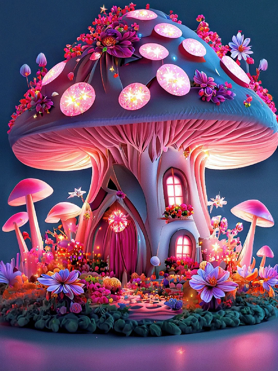 Diamond Painting - Full Round/Square Drill - Dream Mushroom Castle (30*40 - 50*60cm)