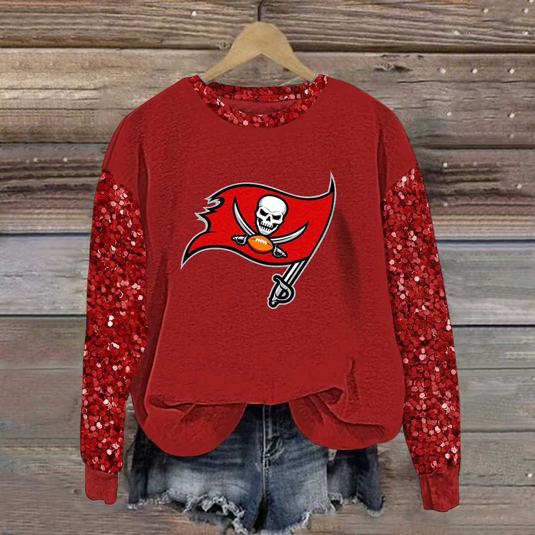 Sequined Sleeves Vintage Sweatshirt