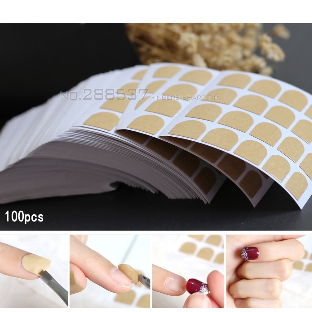 3pcs 5pcs 100pcs easy to use False nails stickers double-sided stickers glue Fake nail  Tape Clear