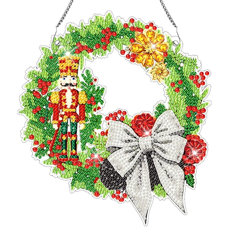 Special Shaped Crystal Painting Wreath Christmas Cookie Man Christmas Bear Santa
