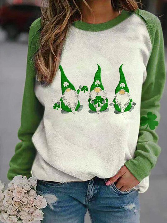 St Patrick's Day Dwarf Printing Printed Sweatshirt