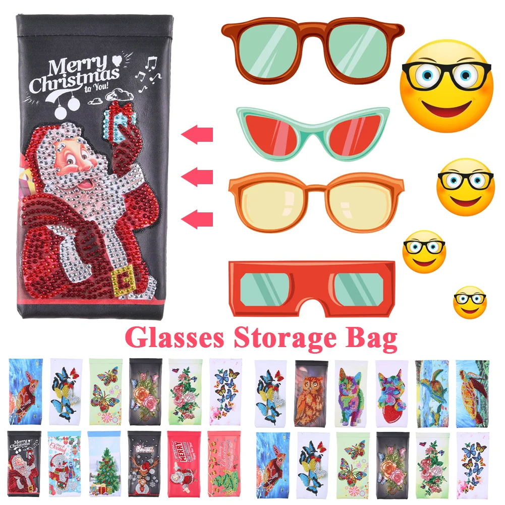 DIY Diamond Painting Glasses Storage Bags Organizer Waterproof Glasses Pouches