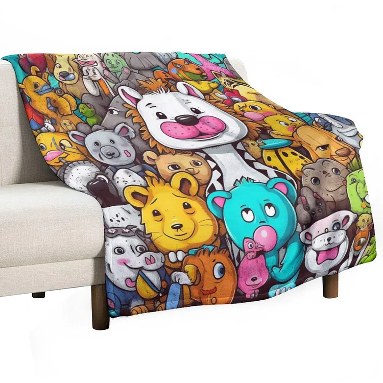 Blanket Cover Pattern Animal Illustration  customized, personalized, gift