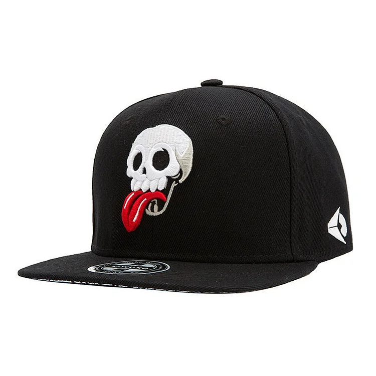 Skull Flat Cap Baseball Caps Hip Hop Caps Outdoor Leisure Sports Caps at Hiphopee