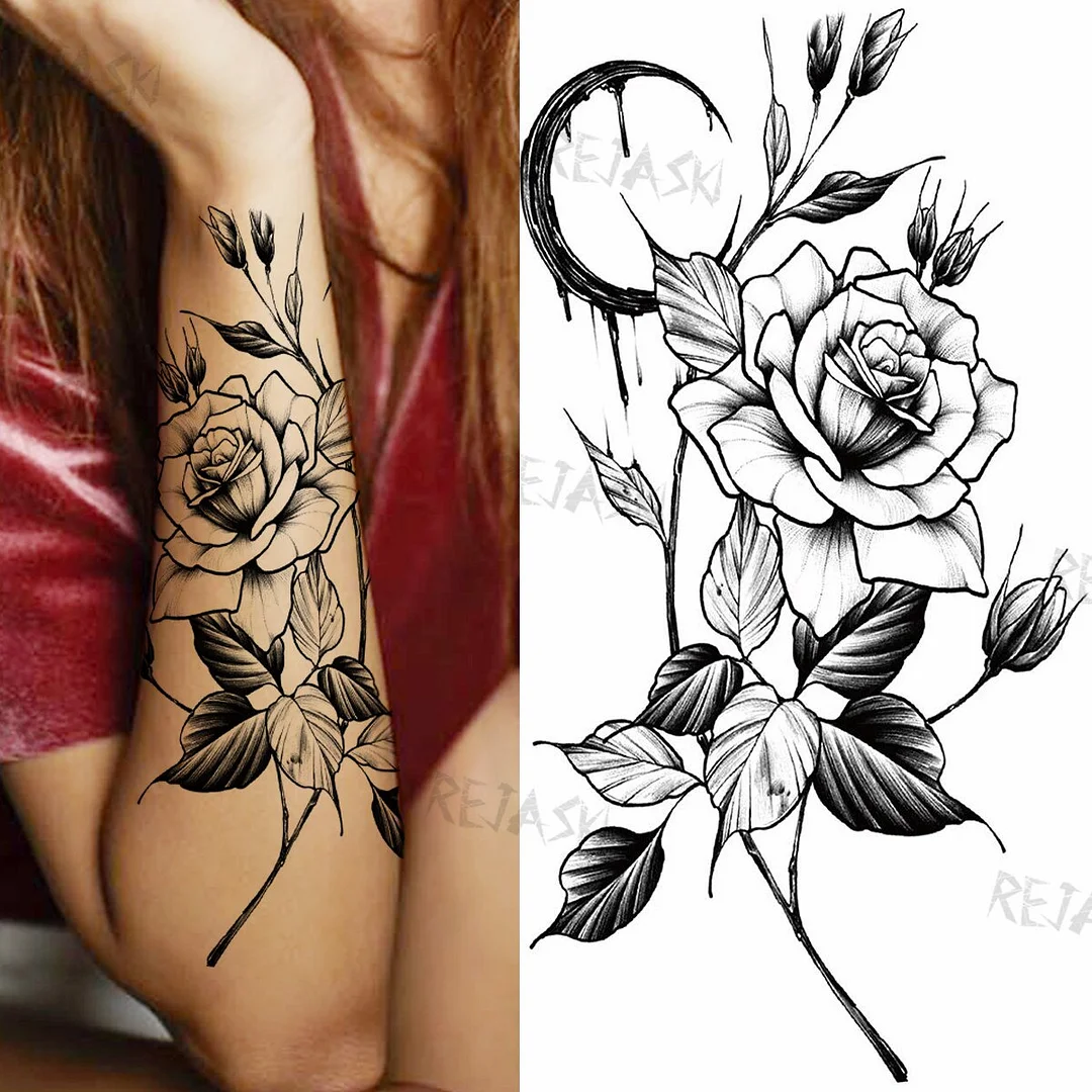 Minimalist Letter Temporary Tattoo For Children Women Small Word Tattoos Sticker Black Endless Heart Fake Tatoos Chains Clavicle