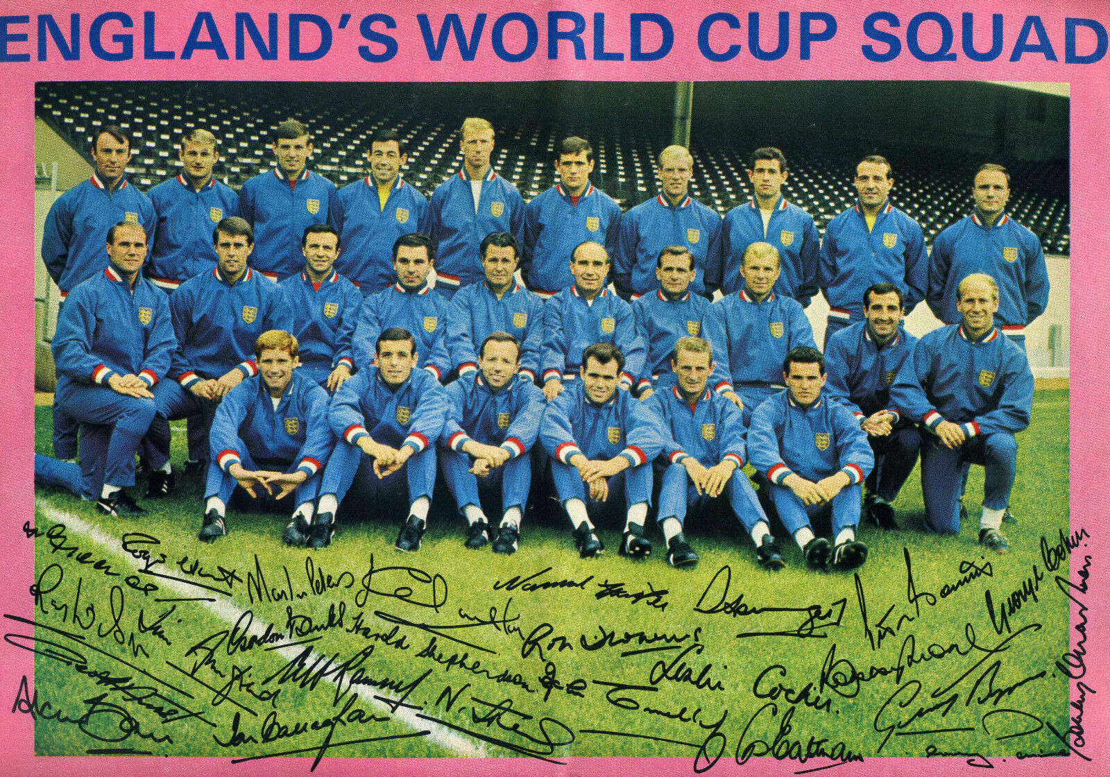 ENGLAND 1966 WORLD CUP SQUAD Signed Photo Poster paintinggraph - Winners Full Squad - preprint