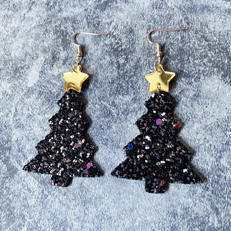 Women's Shiny Christmas Tree Fashion Earrings