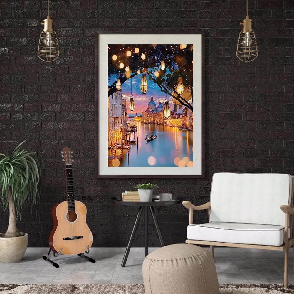 Diamond Painting - Full Round Drill - Town River(30*40cm)