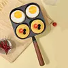 4 Hole Omelet Pan Nonstick Frying Grill Pan for Burger Egg Ham Pancake Cookware