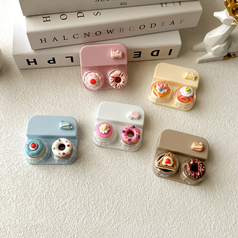 Lovely Pastel-Style Cake Coloured Contact Lens Case