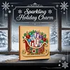 (25x25cm)DIY Pearl Painting Xmas Framed Handmade Pearl Material Art Kit Living Room Decor