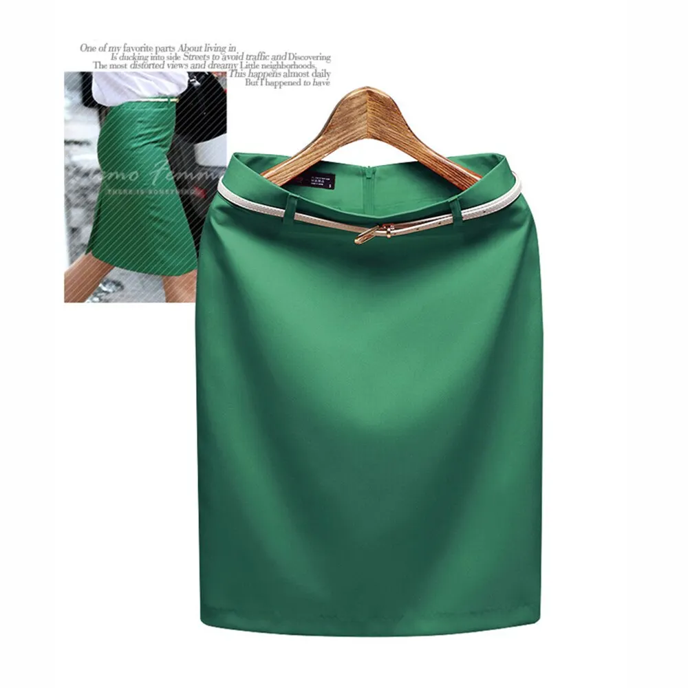 Sexy Hip Skirt Pencil Womens Skirts With Belt Short High Waist Woman Skirt Elegant Business Work Wear Office Lady Mini Skirts