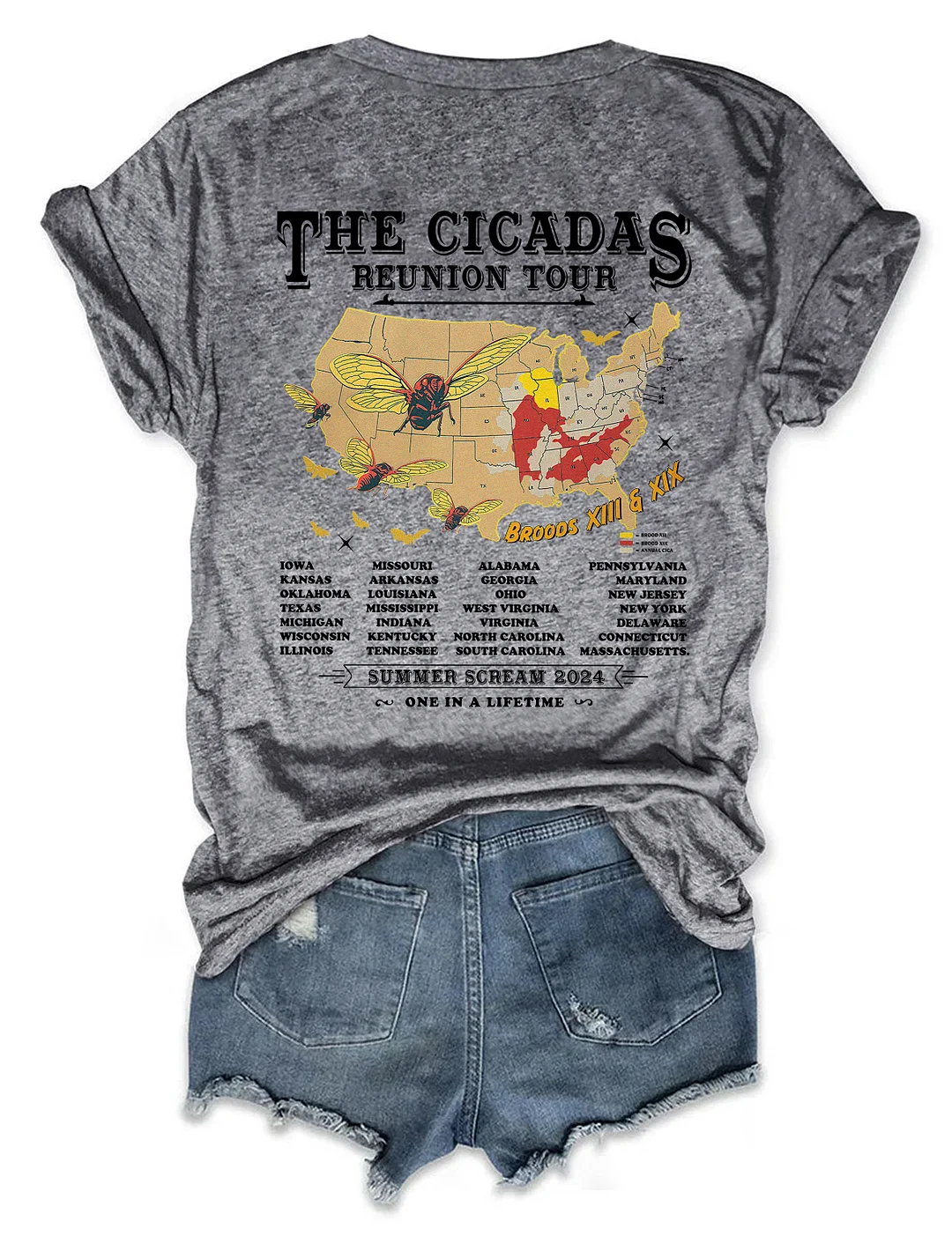 Cicadas Summer Scream Reunion Tour 2024 T-shirt