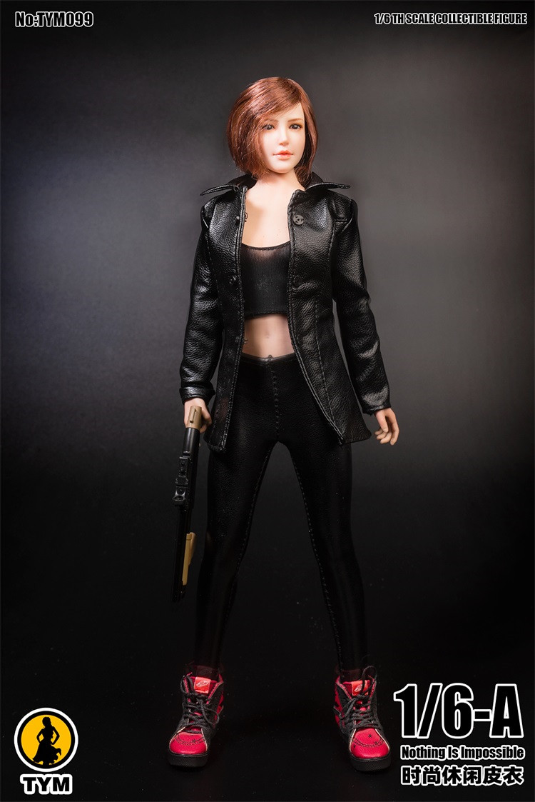 【In Stock】Tianyimei TYM099 1/6 Medium length leather coat Female soldier clothing Suitable for 12 inch female soldiers