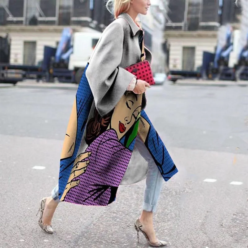 Brownm Brownm 2025 Autumn Women's Ebay New Long-Sleeved Clam Coat Print This Coat