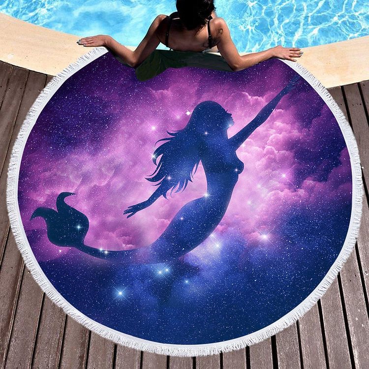 Mermaid Magic Round Beach Towel