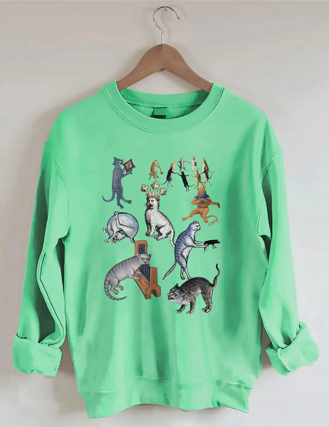 Weird Medieval Cat Party Sweatshirt