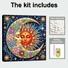 (25x25cm)DIY Sun Moon Framed Handmade Pearl Painting Art Craft Kit Living Home Decor