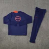 Kids Barcelona 25-26 1/4 Zip Tracksuit Player Version T90- Sapphire Blue Chandal