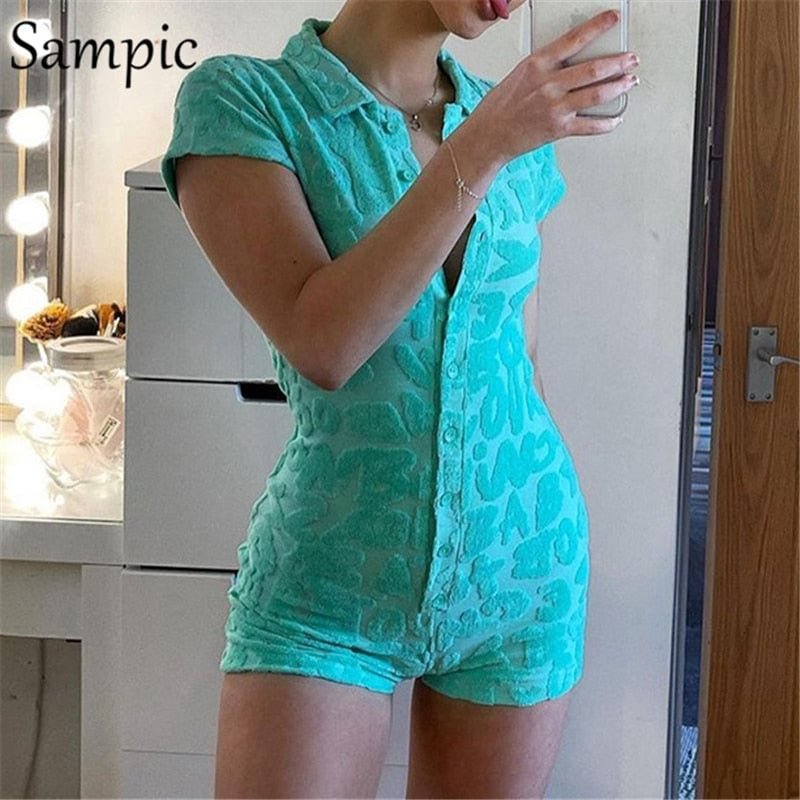 Sampic Summer Short Sleeve Letters Print Overalls For Women Sport Skinny Rompers Playsuit Tops Ladies Body Jumpsuit Tops 2021