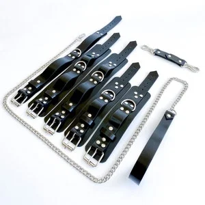 pornhint Pornhint Leather BDSM Bondage Gear set,  Leather Restraint Set for Women, Premium Restraints, Leather Bondage,  BDSM Handcuffs Collar Bondage Cuffs