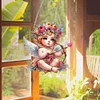 (US Only)Acrylic 2D Flat DIY Angel Girl Hanging Diamond Art Kits Wall Door Decoration