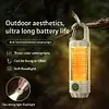 Super Bright Flashlight USB Charging 150LM Mini Camping Light for Hiking (Khaki)