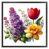 Lilac And Tulip-Partial 11CT Stamped Cross Stitch Bead Embroidery 36*36cm/14.17*14.17in tapestrymarket