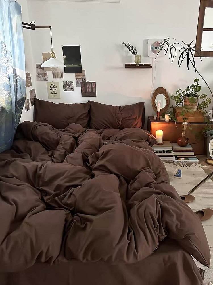 Mocha Chocolate Bedding Sets 4 Pieces  for sale