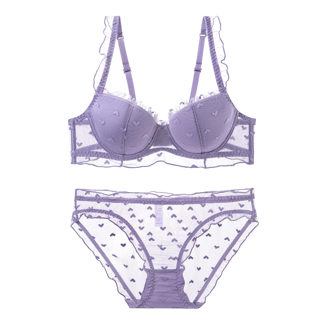 Churchf French Lace Women's Underwear Sexy Pure Bra Set Thin Set On Bras Panties Set