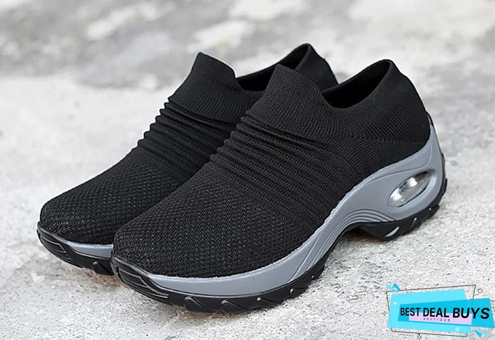 Women Breathable Mesh Slip-On Air Cushion Casual Sneaker Shoes