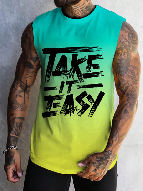 Men's Take It Easy Art Print Tank Top